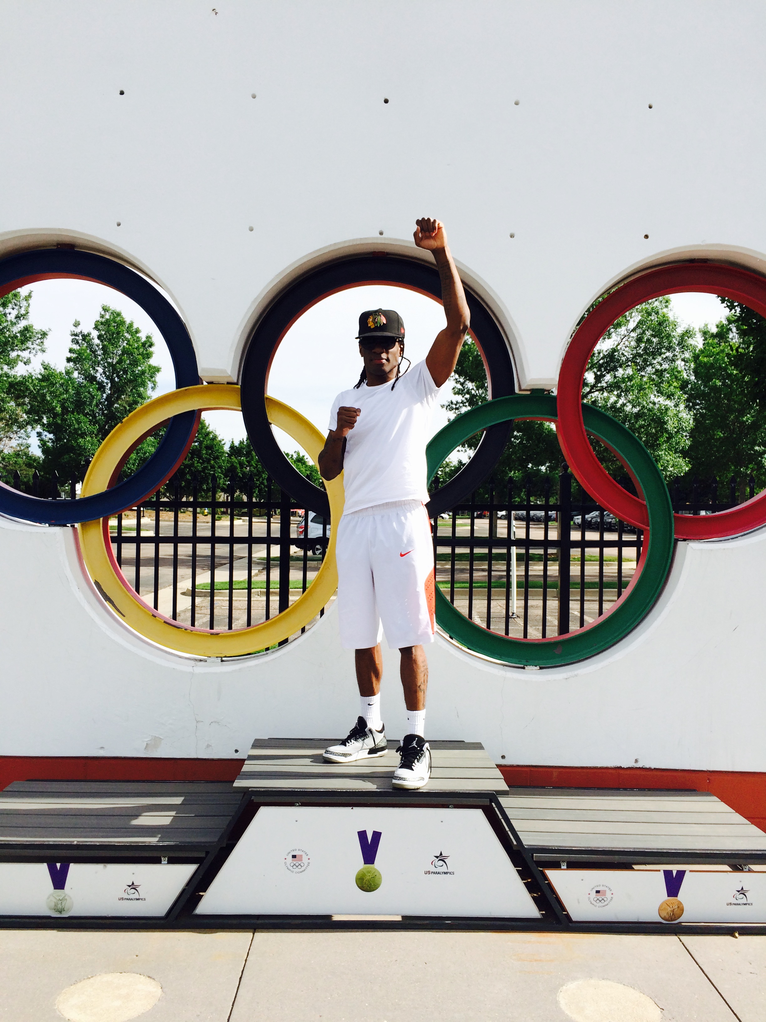 Chris outside the US Olympic Boxing training center in Colorado Springs in June.