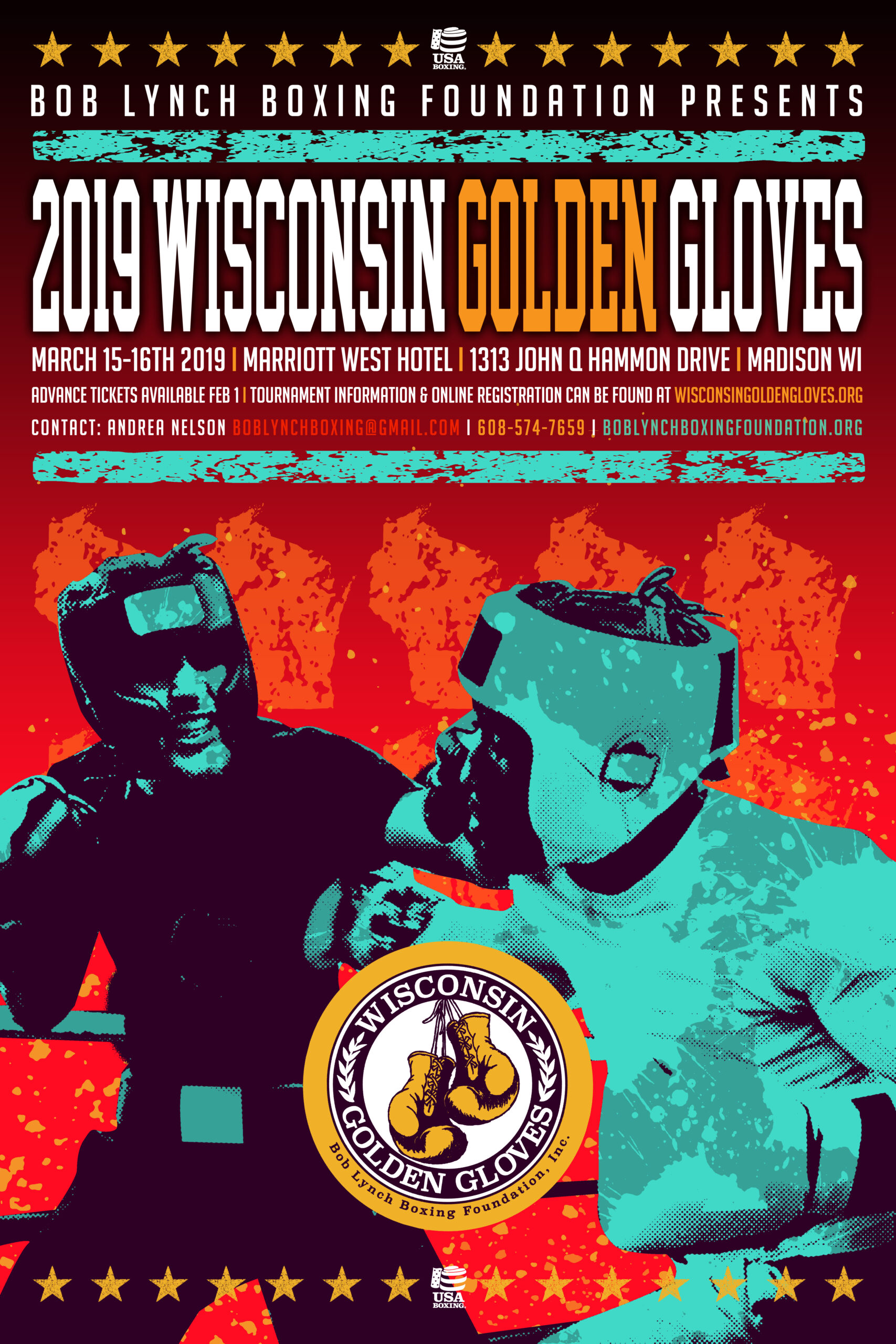 2019 Wisconsin Golden Gloves State Tournament Poster