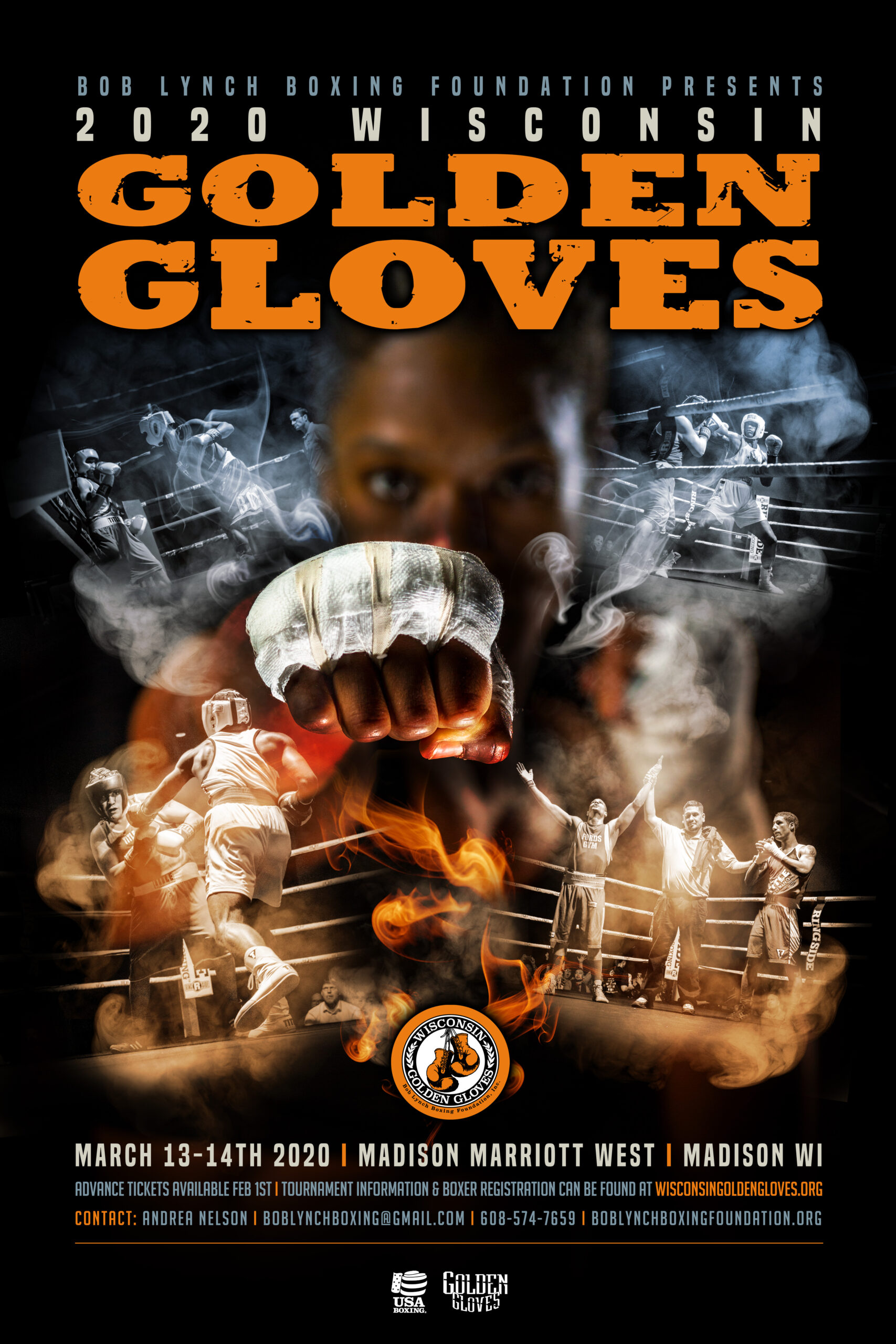 2020 Wisconsin Golden Gloves State Tournament Poster