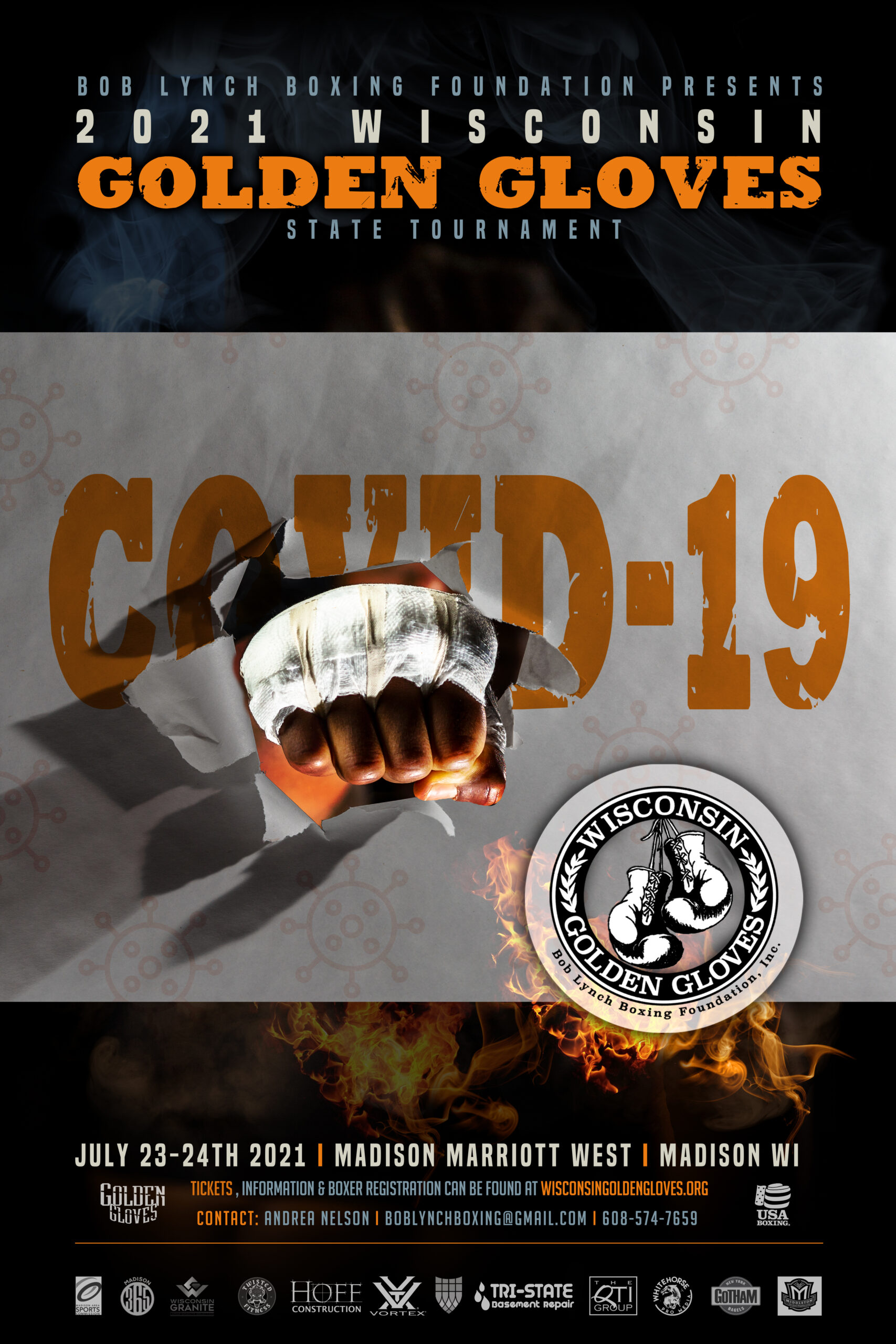 2021 Wisconsin Golden Gloves State Tournament Poster