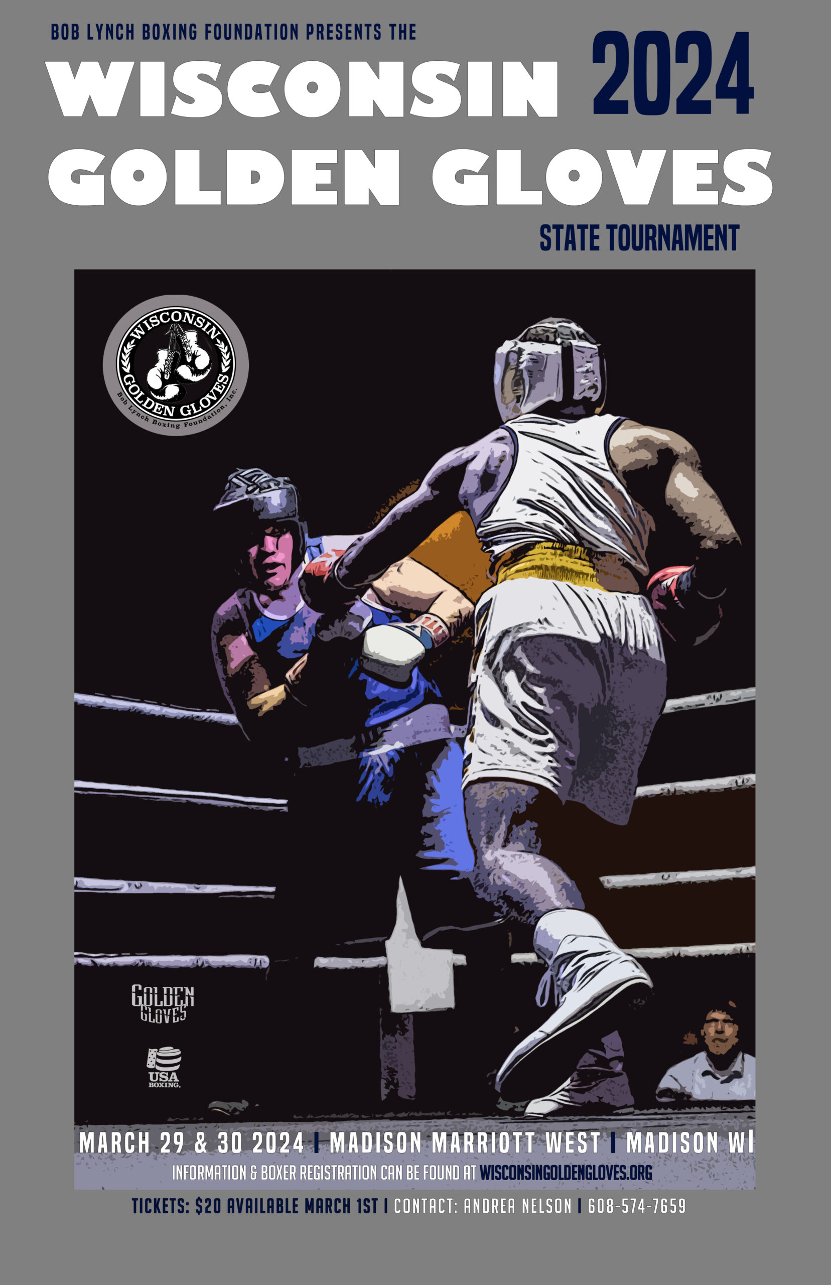 2024 Wisconsin Golden Gloves State Tournament Poster